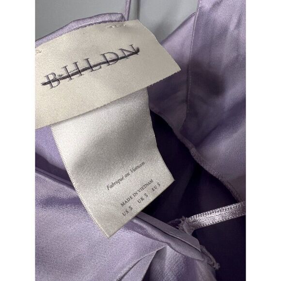 BHLDN Ruby Stretch Satin Halter Mini Dress in Purple Lavender Size Small - Picture 6 of 8